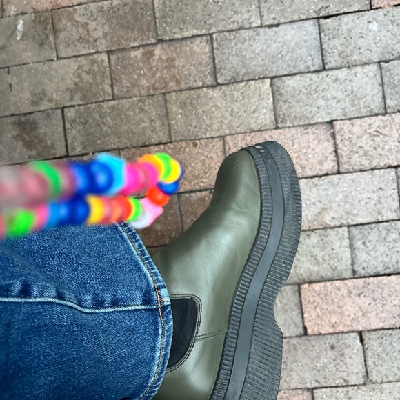 GANNI LEATHER CREEPER BOOTS - Picture 6 of 6